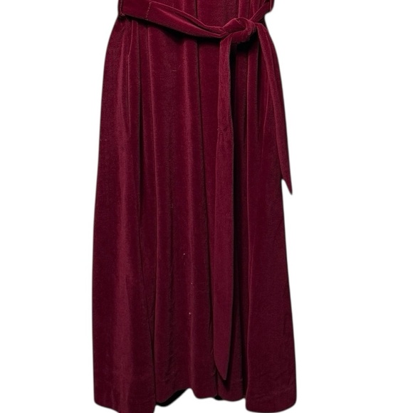 VTG 50s Jonathan Logan Velvet Dress Red Party Belt SZ 13/14 L Maxi Holiday Class - Picture 7 of 11